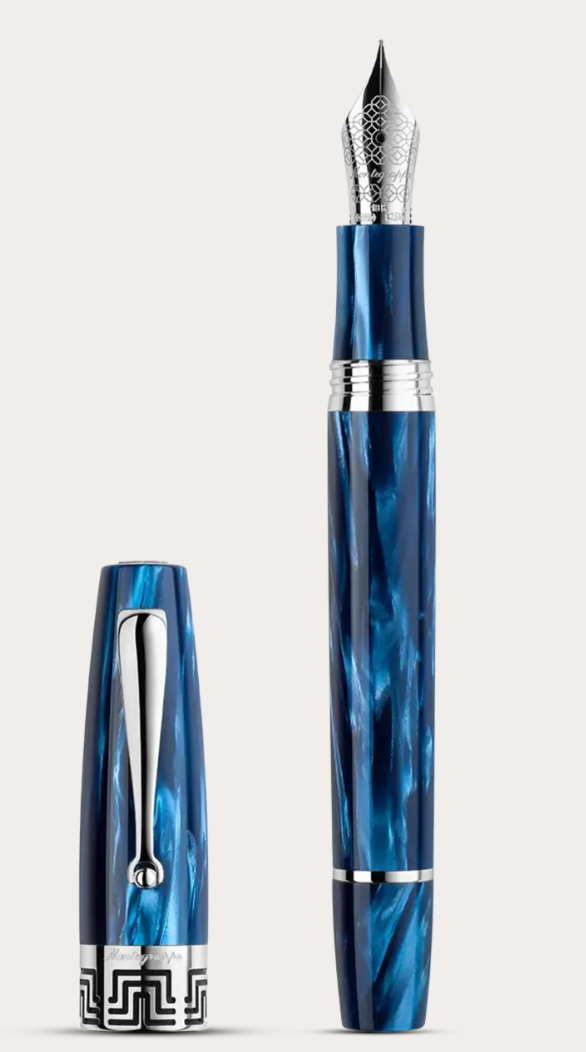 Montegrappa Extra 1930 Fountain Pen Mediterranean Blue Sterling Silver
