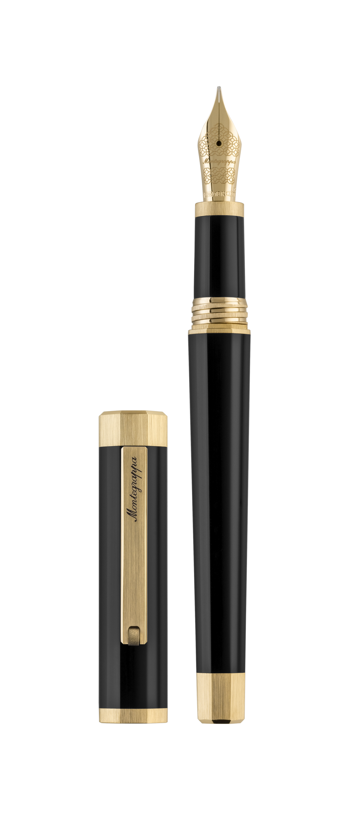 Montegrappa Otto Fountain Pen IP Palladium 18k Gold Nib Medium