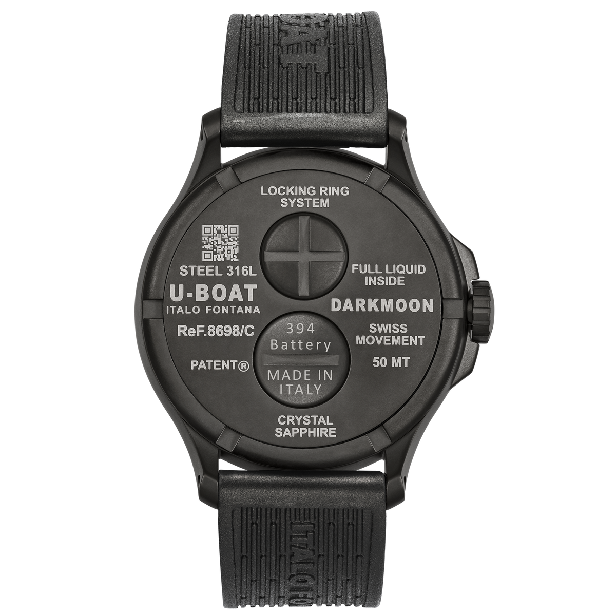 U-Boat Darkmoon 44mm Emerald Green IPB Rubber Strap Watch