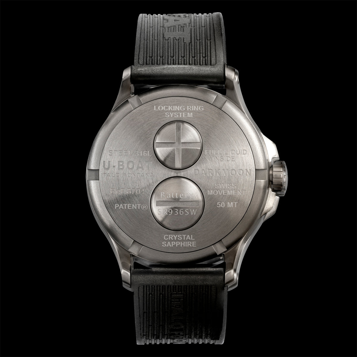 U-Boat Darkmoon 44mm Imperial Blue SS Rubber Strap Watch