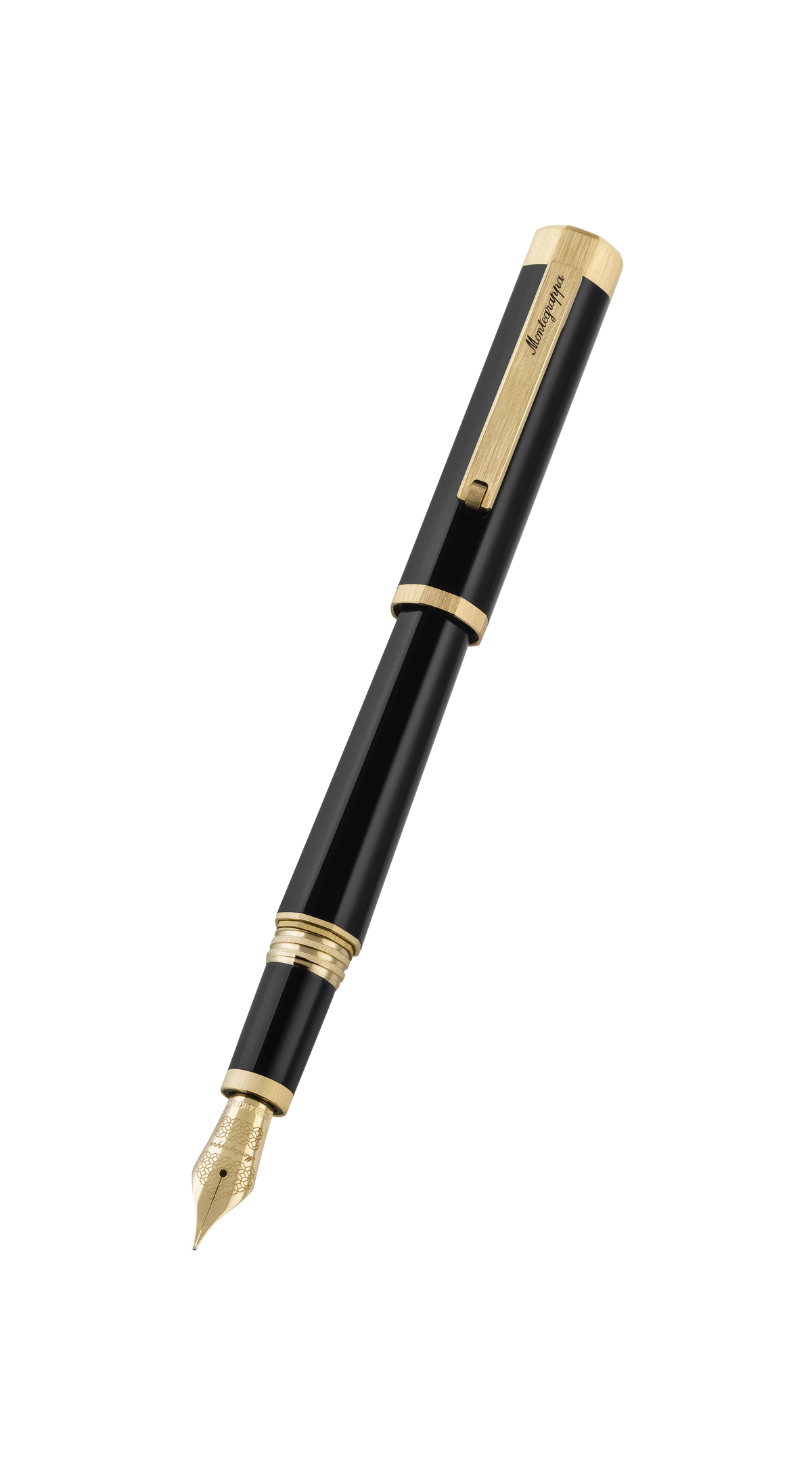 Montegrappa Otto Fountain Pen IP Palladium 18k Gold Nib Medium