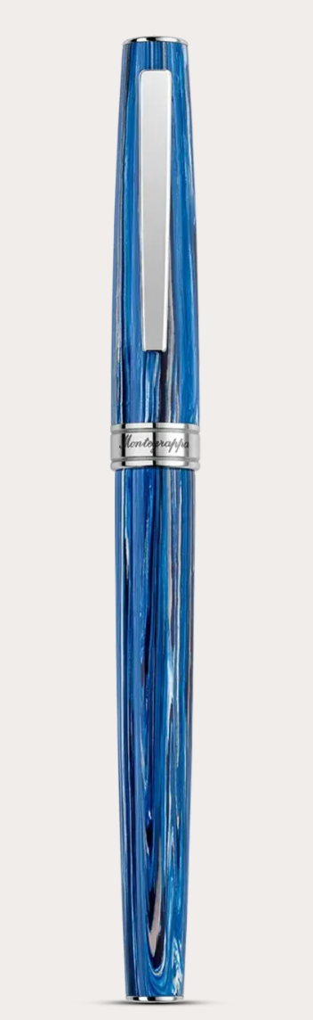 Montegrappa Armonia Fountain Pen Medium Adriatic Sea Blue Stainless Steel