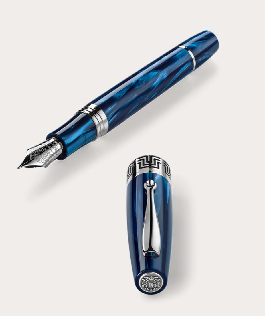 Montegrappa Extra 1930 Fountain Pen Mediterranean Blue Sterling Silver