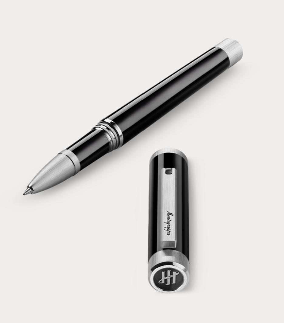 Montegrappa Zero Rollerball Pen Black Resin IP Palladium